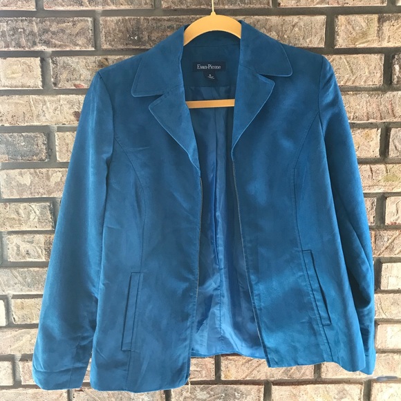 Evan Picone Teal Zip Up Jacket - Picture 2 of 7